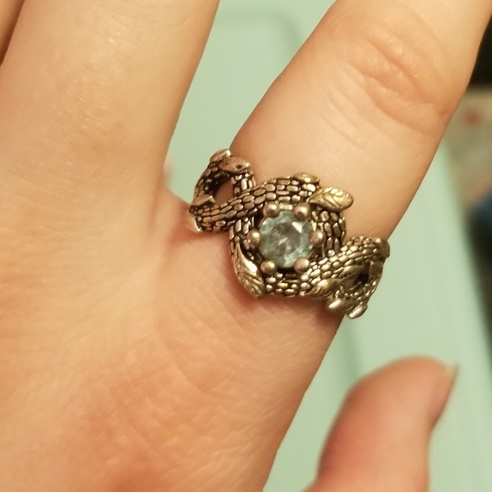 Stunning Genuine Aquamarine Wrapped Branch Ring